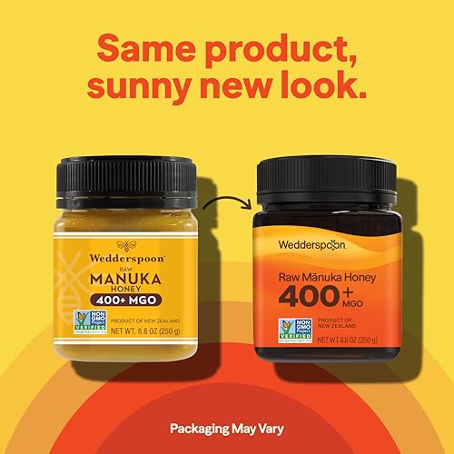 Wedderspoon Raw Manuka Honey 150+ MGO, 17.6 Oz, Unpasteurized New Zealand Honey, Non-GMO, BPA-Free Jar, Superfood & Natural Wellness Support | Unpasteurized New Zealand Honey, Non-GMO, BPA-Free Jar, Superfood & Natural Wellness Support