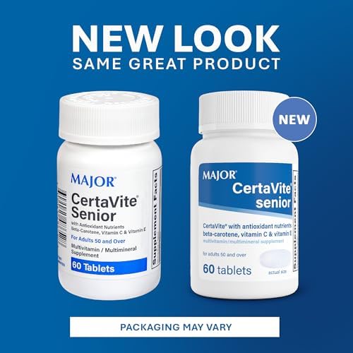 MAJOR CertaVite Senior Multivitamin with Antioxidants, 60 Tablets | Multivitamin for Women and Men With Beta-Carotene, Iron, Vitamin C and E