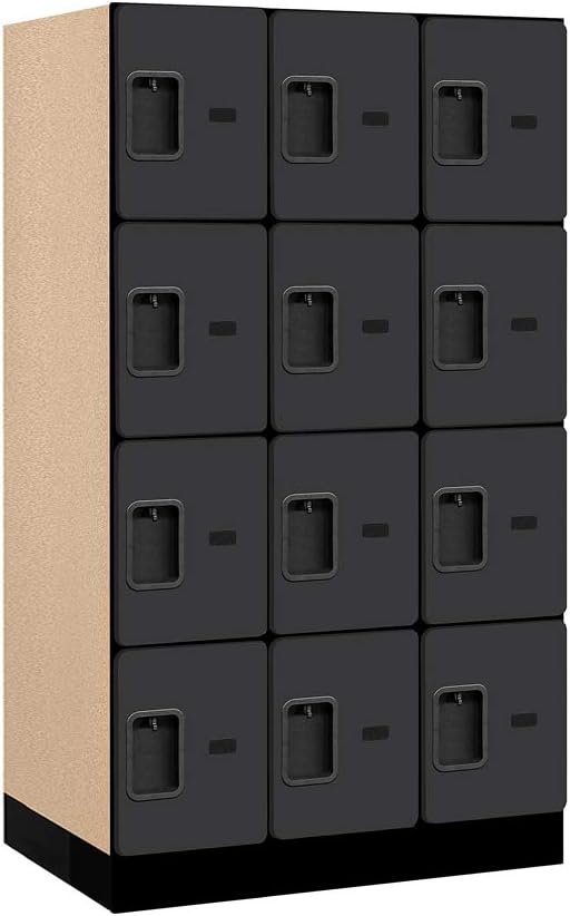 Salsbury Industries Four Tier Designer Wood Locker, Mahogany, 6' 3" x 18"