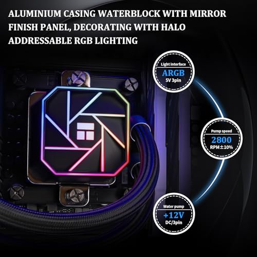 Thermalright Aqua Elite 240 V3 Water Cooling CPU Cooler, Double PWM ARGB Fans with S-FDB Bearings, Efficient PWM Controlled Pump, for AMD/AM4/AM5