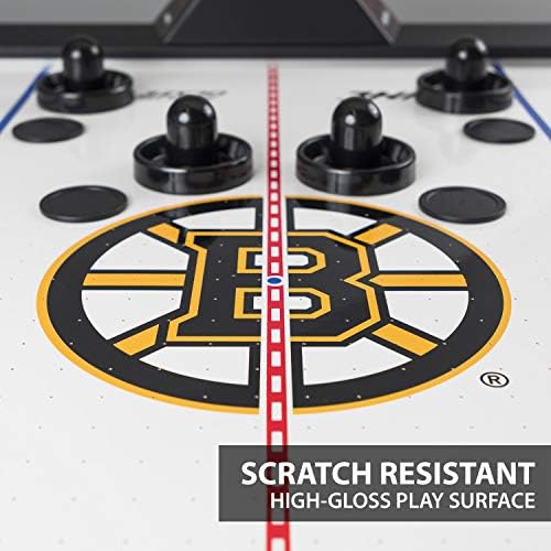 NHL 84" Air Hockey Tables - New York Rangers, Boston Bruins, Detroit Red Wings - Wrap-Around Goal; LED Scoring; 4 Pucks & Pushers | Wrap-Around Goal