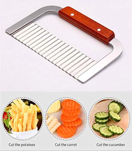 Crinkle Cutter, French Fry Cutter for Potatoes, Upgraded Stainless Steel Blade