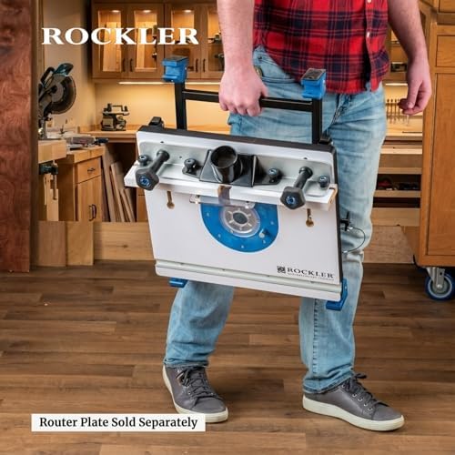 Rockler Convertible Benchtop Table w/ 4 Configurations for Woodworking | Benchtop Router Table – Versatile Routing Station – Router Table –