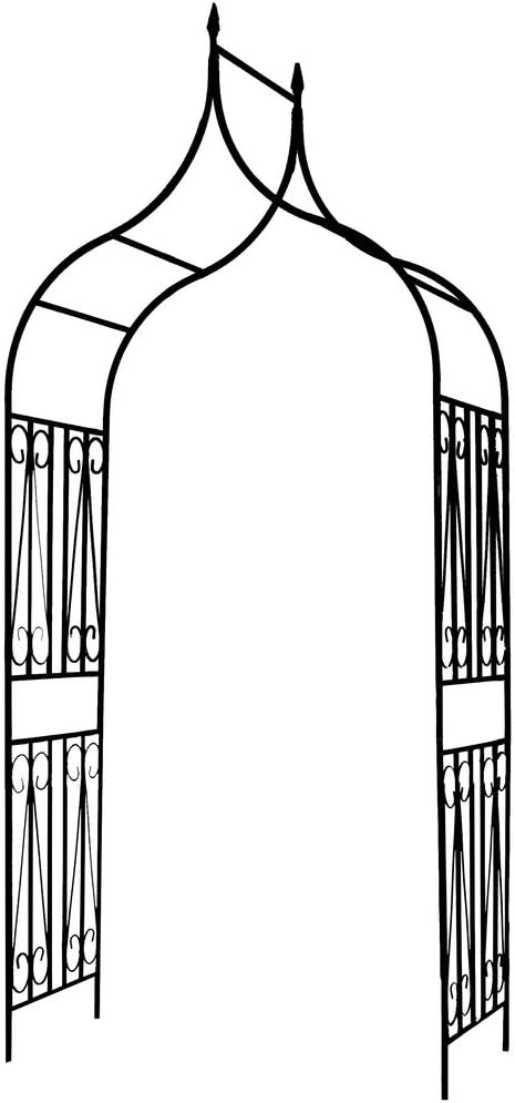 1. GO Gothic Steel Garden Arch, 8'8" High x 4'5" Wide, Garden Arbor for Various Climbing Plant, Outdoor Garden Lawn Backyard