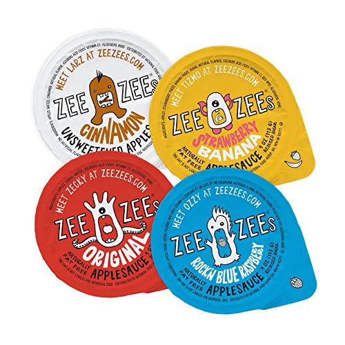 Zee Zees Mango Peach Applesauce Cups, Unsweetened, All Natural, No Sugar Added, 4 oz Cups, 24 pack