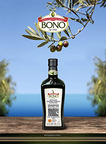 BONO PDO Certified Val Di Mazara Sicilian Extra Virgin Olive Oil, 3 pack