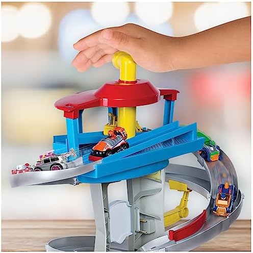 Paw Patrol Adventure Bay Lookout Tower Playset With 2 Die-Cast 1:55 Vehicles (Chase and Marshall): Twin Track Rescue Way 25 Pc Set With Launching