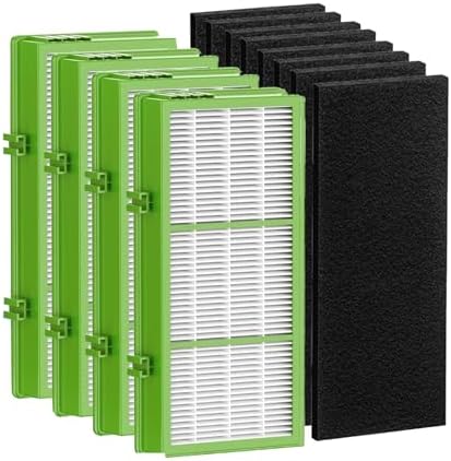 Aer1 Filter Replacement for Holmes AER1 Air Purifiers, 4 True Air Filters + 8 Carbon Booster Filters for Replacement Parts # HAPF300AH-U4R, HAP242-NUC