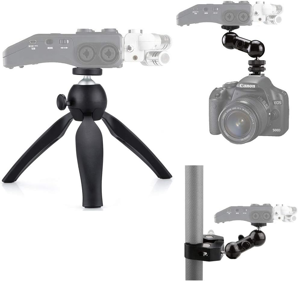 3-in-1 Zoom Recorder Tripod, Clamp Mount Stand Accessory Kit for Zoom Recorder H6 H5 H4n H2n H1n