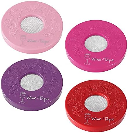Drinking Glass Covers- Keep Bugs Away from Wine Glasses Outdoors - Use as Cover for Coffee Mugs, Soda Cans, and Drinking Glasses, set of 4 No Spill Drink Covers -Fresco Set