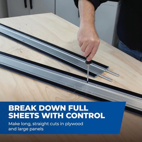 Kreg KMA3700 Accu-Cut XL - Universal Track Saw Guide System - Cuts up to 100" Long - No Clamps Needed - Make Straight, Cross
