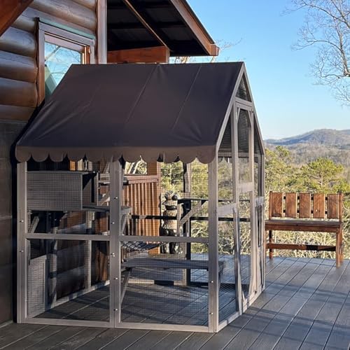 Aivituvin Extra Large Window Catio 5-Level Outdoor Cat Enclosure with Cover