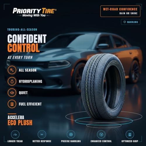 Accelera Eco Plush 175/70R13 82H SL All Season Touring Tire | Passenger Touring All Season Traction 82H Rated Standard Load Radial Construction Black Sidewall Tire
