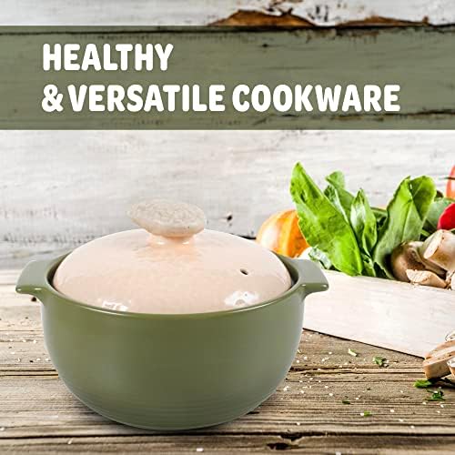 Neoflam Kiesel 2qt Non-Stick Ceramic Casserole Pot, Dutch Oven, Clay Pot, Stockpot For Stew, Soup, Steam, Scratch Resistant, Oven Safe, Heat Resistant, Plum