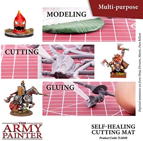 The Army Painter, Self-Healing Cutting Mat, Double Sided PVC Non-Slip, A4 | 3-Ply Gridded Miniature and Model Cutting Board, A4, Tabletop Roleplaying
