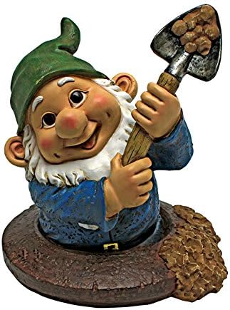 Design Toscano Garden Gnome Statue - Digger The Gnome - Outdoor Garden Gnomes - Funny Lawn Gnome Statues