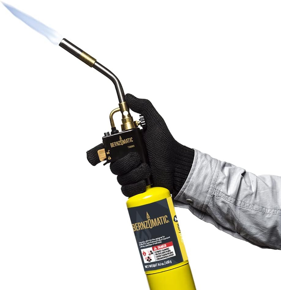 Bernzomatic BZ8250HT Reach Hose Torch, Trigger-Start Hose Torch with Included Holster For Fuel Canister, Red (8250 Reach Torch)