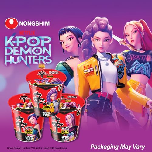 Nongshim Shin Ramyun Cup of Noodles, Spicy Signature Korean Instant Ramyun, Rich Beef Flavored Broth, Quick and Easy, Microwaveable Cup