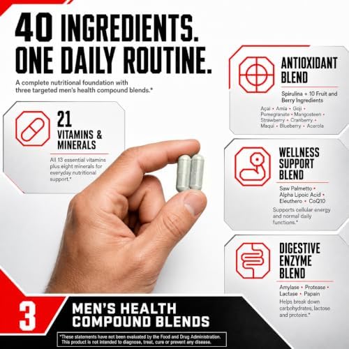 M Drive Multi Men's Daily Multivitamin Immune & Energy Support, 90ct