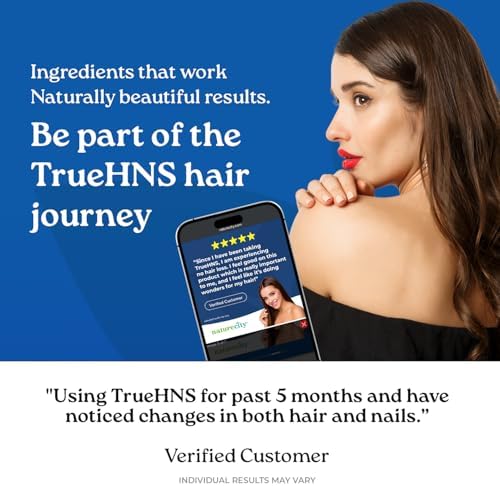 NatureCity True-HNS Hair Nails and Skin Cynatine Keratin and Plant Based Biotin Vitamin Supplement | Fuller and Stronger Hair and Nails | Non GMO | 60 Veggie Capsules