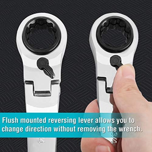 DURATECH 4-in-1 Flex-Head Ratcheting Wrench Set, 2-Piece, SAE