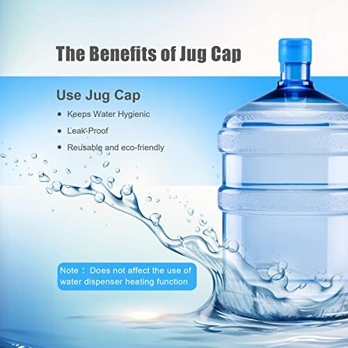 3 & 5 Gallon Water Jug Cap Replacement Non Spill Bottle Caps Pack of 20 | Anti Splash Peel, 5 gallon water bottles caps