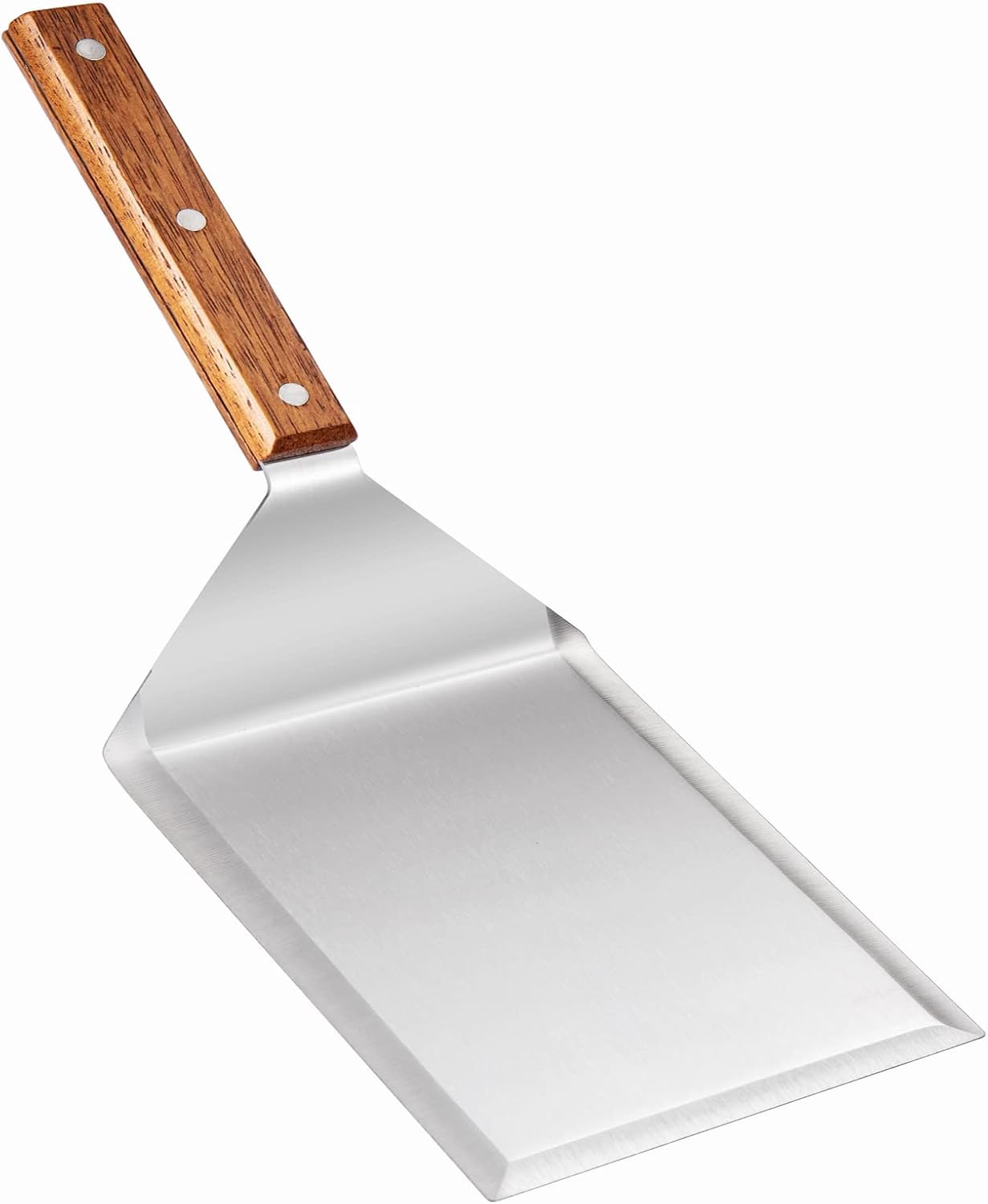 Homi styles Cookie/Brownie Spatula Small Metal Spatula With Merbau Wooden Handle | Heavy Duty Stainless Steel Flipper With Beveled Edges | Small