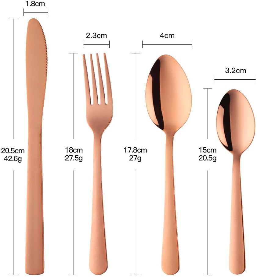 BuyGo Rainbow Silverware Set Flatware Set Stainless Steel Colorful Dinnerware Set 16-Piece Multicolor Cutlery Set, Service for 4