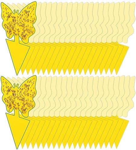 40 Pack Fungus Gnat Traps, Yellow Sticky Fruit Fly Traps for Indoor Plants
