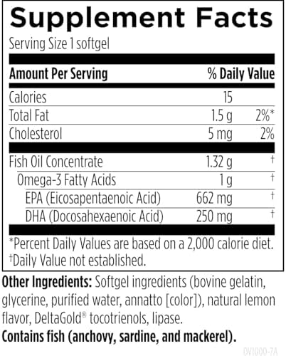 Designs for Health OmegAvail TG1000 - TG (Triglyceride) Fish Oil Supplement with EPA/DHA - Highly Concentrated 1000mg Omega-3 Per Softgel - Natural