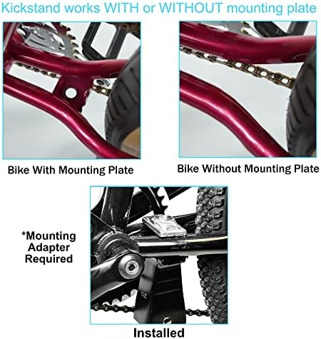 Lumintrail Center Mount Bike Double Leg Kickstand - Adjustable Height Kick Stands for 24, 26, 27.5, 29 Inch Adult Bicycles - Perfect for Cruiser, Road and Hybrids