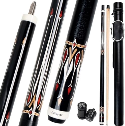 Collapsar CA Pool Stick with 1X1 Hard Case 58" Billiard Cue Stick | Canadian Maple Shaft with 13mm Cue Tip,19-21 oz Professional Pool Cue Set