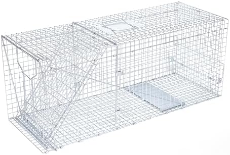 JT Eaton Answer Humane Live Catch Trap for Coyotes & Large Pests | Heavy-Duty Cage Trap; Catches Coyotes, Foxes, and Armadillos; Galvanized Wire; Humane Catch and Release