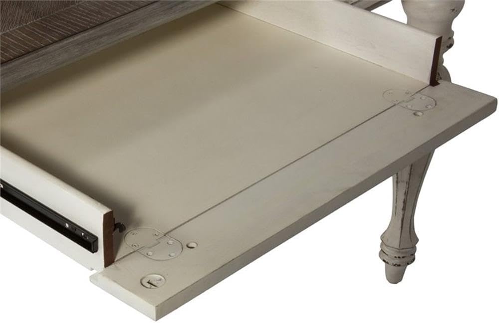 Liberty Furniture Industries Magnolia Manor Lift Top Writing Desk, W56 x D28 x H30, White