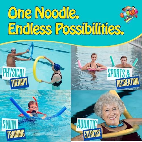 Oodles of Noodles Solid Deluxe Extra Long Pool Noodles - 3 Pack - Approx. 55 inch x 2.75 inch Durable Floating Foam Tubes - Premium Foam Noodle for Swimming, Crafts, Exercise, and Water Activities