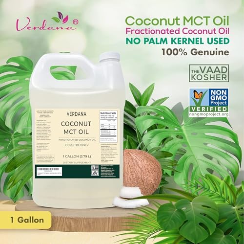 Verdana MCT Oil, Fractionated, 100% from Coconut - 1 Gallon - Kosher Food Grade, Vegan, Non-GMO - Great for Keto and Paleo Diet (128 Fl Oz)
