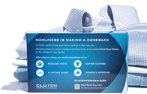 Clutch Men's Dryer Sheets, Fabric Softener for Men, 40 Count Box