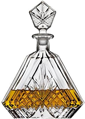 Whiskey Decanter for Liquor Scotch Bourbon or Wine, Irish cut Triangular - 750ml