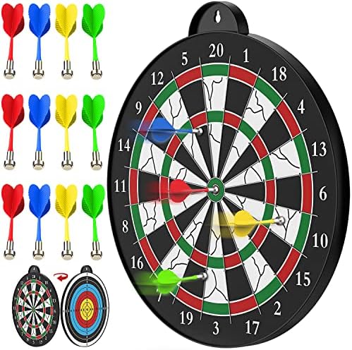 Dart Board - 12pcs Magnetic Darts - Excellent Indoor Game and Party Games