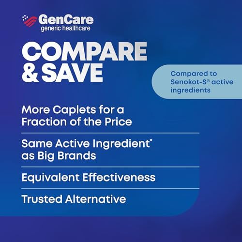 GenCare Senna-S Laxative Plus Stool Softener, Dual Action, 200 Ct
