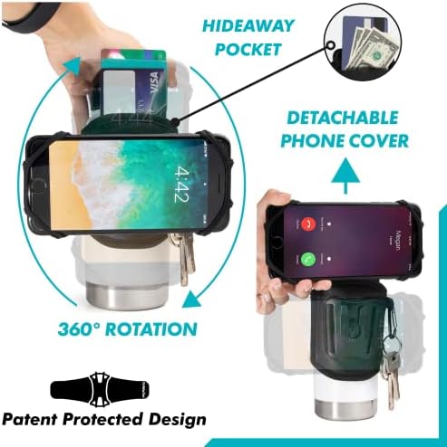 FitWallet™ Water Bottle Phone Holder & Sleeve | Strap Carrier & Pouch for Gym, Running, Hiking, Travel | Gym Bag Alternative Holds Phone