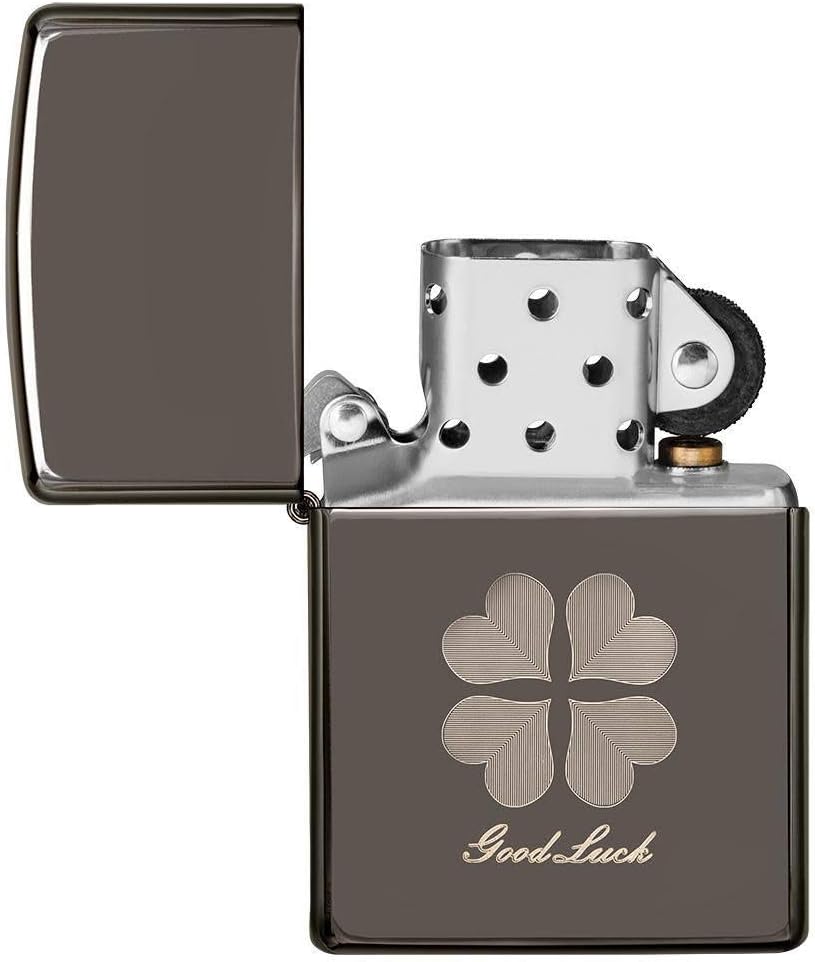 Zippo Clover Design Pocket Lighter, High Polish Chrome, One Size (ZO24699)