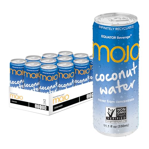 MOJO Coconut Water, Hydration, Electrolytes, Non-GMO, 11.1 oz, 12 Pack