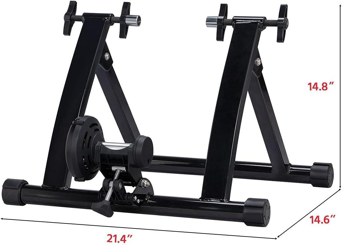 Topeakmart Adjustable Magnetic Bike Trainer Stand for Indoor Riding 26-28in | Quiet magnetic resistance, adjustable levels