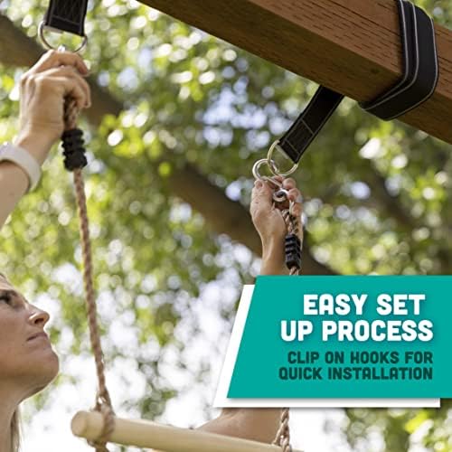 Squirrel Products 6 ft. Climbing Rope Ladder for Kids - DIY Swingset Addition for Outdoor Play Equipment