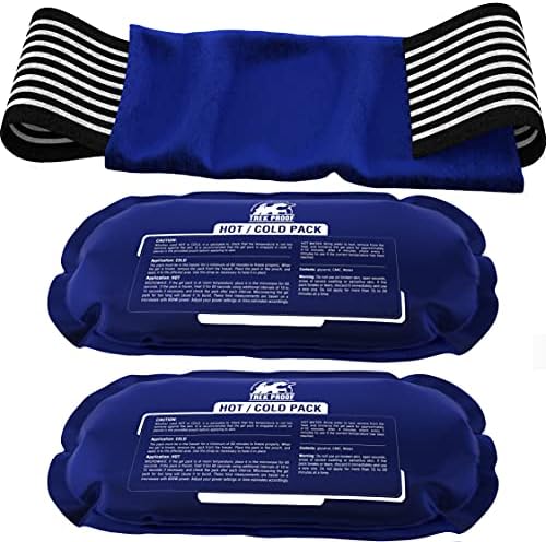 Ice Packs for Injuries Reusable (3-Piece Set) – Hot and Cold Ice Pack Therapy Gel Wrap Support – Supports Recovery, Joint and Muscle Pain – Knees, Back & More (3 Piece Set - Classic)