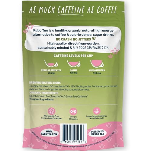 Kubo Energize Yerba Mate Tea, Organic High Caffeine Energy Tea Bags - 20 Ct
