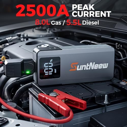 Jump Starter Power Bank 16000mAh, 12V Heavy-Duty Battery Booster for 8.0L Gas/6.5L Diesel Vehicles (Cars, Trucks, SUVs, ATVs)