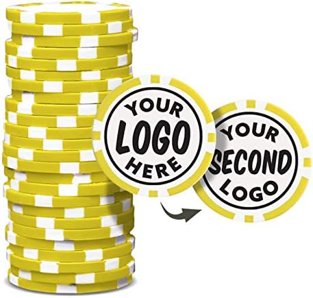 Custom Poker Chips (50 Pack) | Personalized Monogram Logo Poker Chips - Your Custom Logo