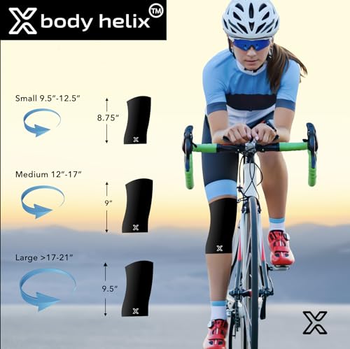Full Knee Compression Sleeve for Knee Pain Relief - Arthritis, Meniscus, Swelling, ACL, Sprains - Knee Sleeve for Women and Men (Black, Large)